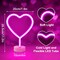 2 Pack Heart Neon Signs, LED Lights Battery Operated or USB Powered Decoration Lamp, Neon Lights Decor for Valentine's Day Gifts, Wedding, Party, Pink Room Decor (Pink Heart)
